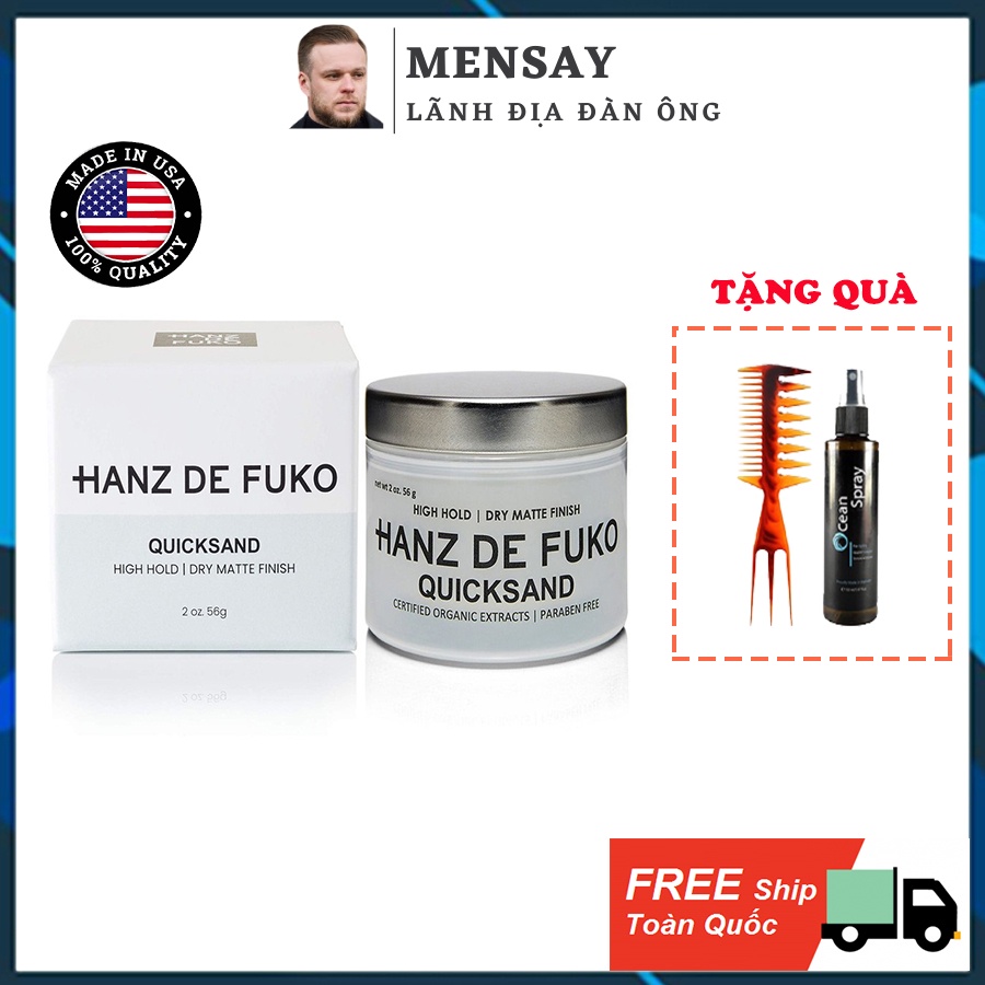 Sáp vuốt tóc Hanz De Fuko Quicksand 56g - chính hãng Mỹ