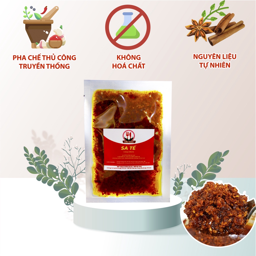 Sa Tế Cay KIỀU OANH chế biến từ Ớt Tươi và Ớt Khô nhà làm hương vị thơm ngon màu sắc đẹp tự nhiên