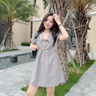Đầm RINNA - Đầm babydoll cổ phối bèo