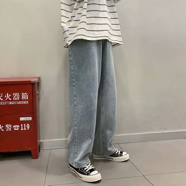 Quần jean nam baggy phong cách Hàn Quốc thời trang thể thao giản dị unisex  jeans