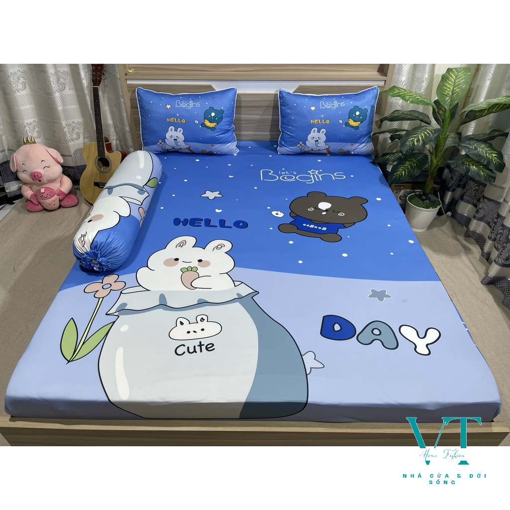 Bộ Chăn Ga Thun Lạnh Ý 5D