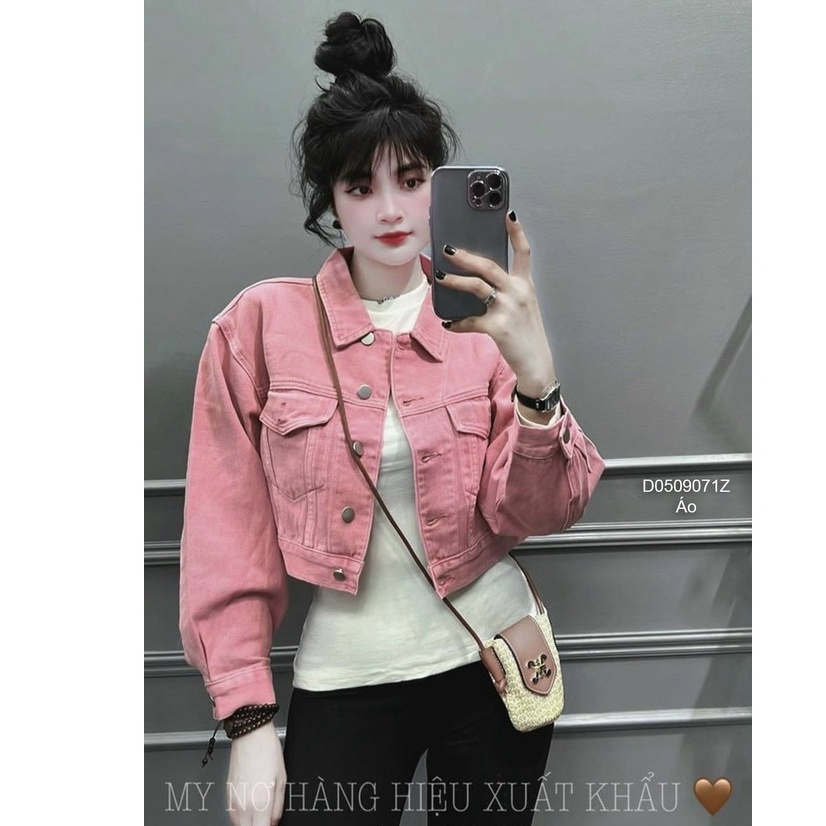 Áo khoác kaki jean túi nắp tay dài siêu thời trang!