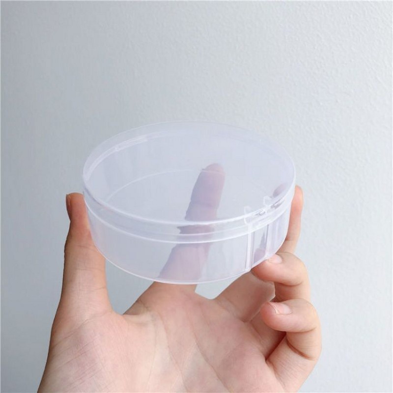 Hộp đựng mút trang điểm bằng nhựa trong suốt hình tròn tiện dụng