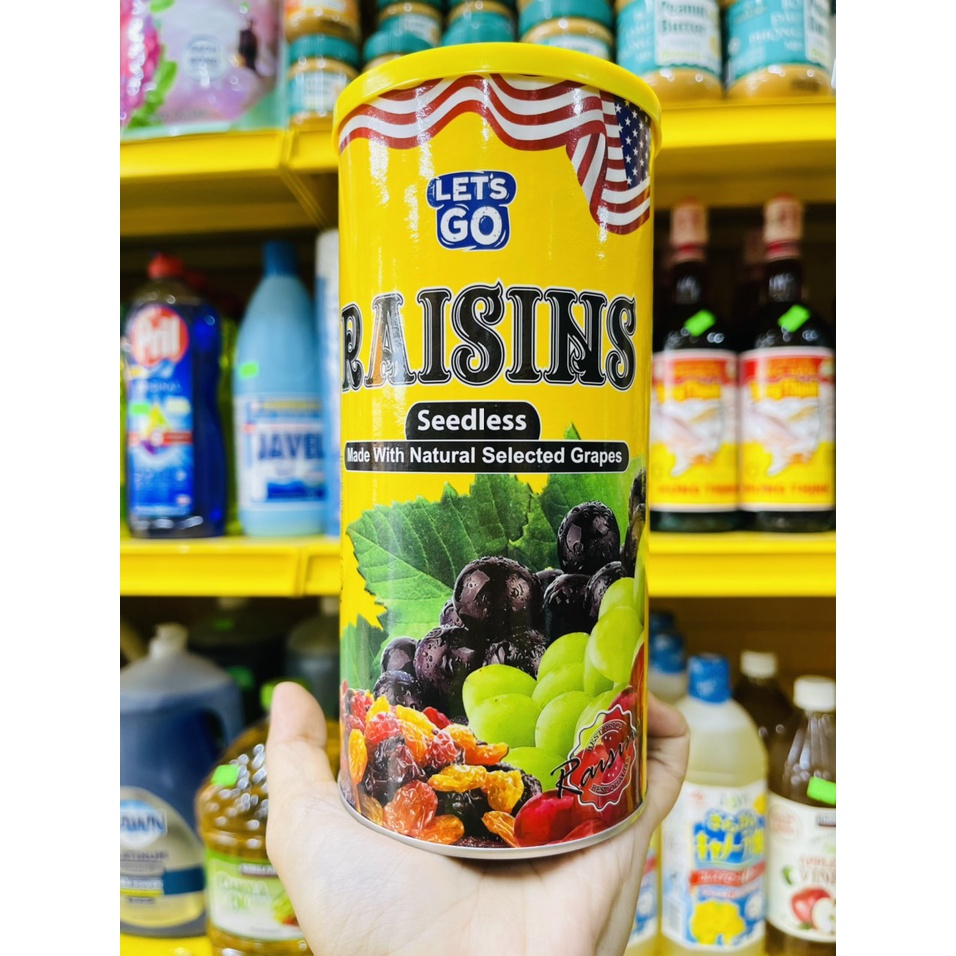 Lon Nho Khô Raisin Let's GO Hàng Loại Ngon Dòng Cao Cấp Gói Giỏ Quà Tết