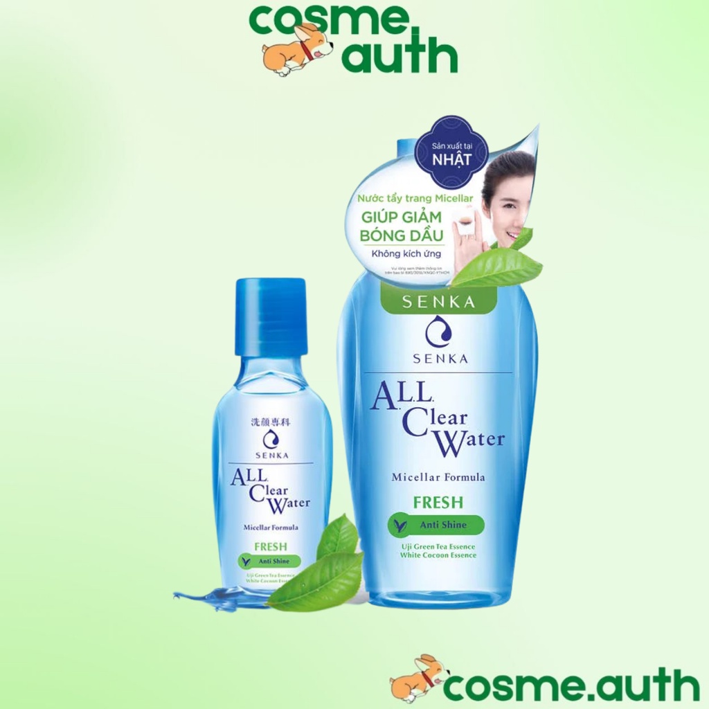 Nước Tẩy Trang Senka A.L.L Clear Water Micellar Fresh 230ml - Màu Xanh