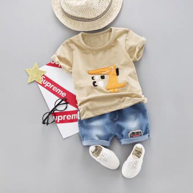 Set cotton quần bò