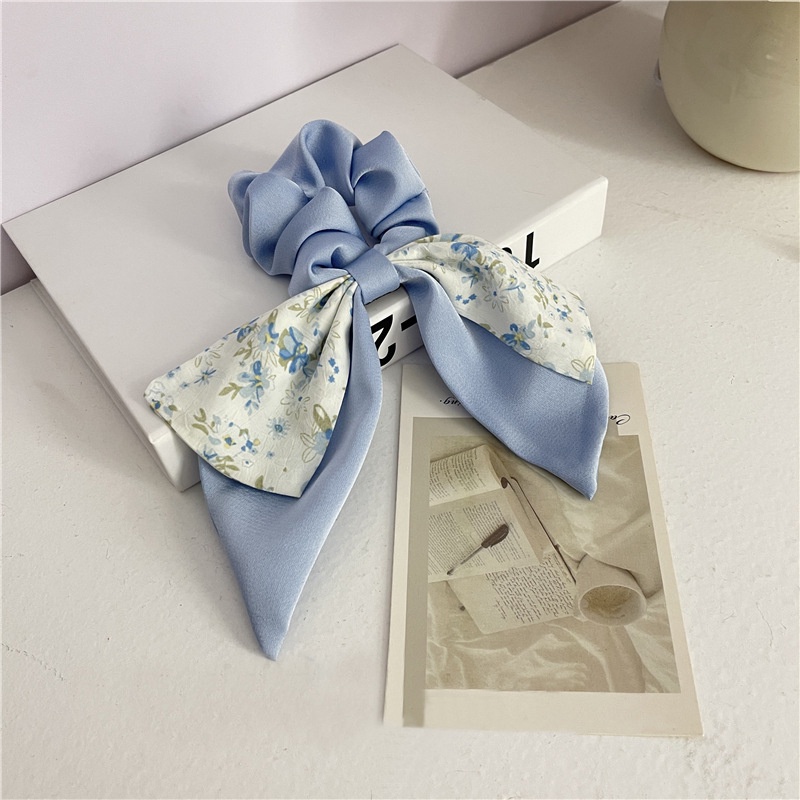 Dây Buộc Tóc Thắt Nơ Họa Tiết Hoa 2022 Mới Phong Cách Pháp