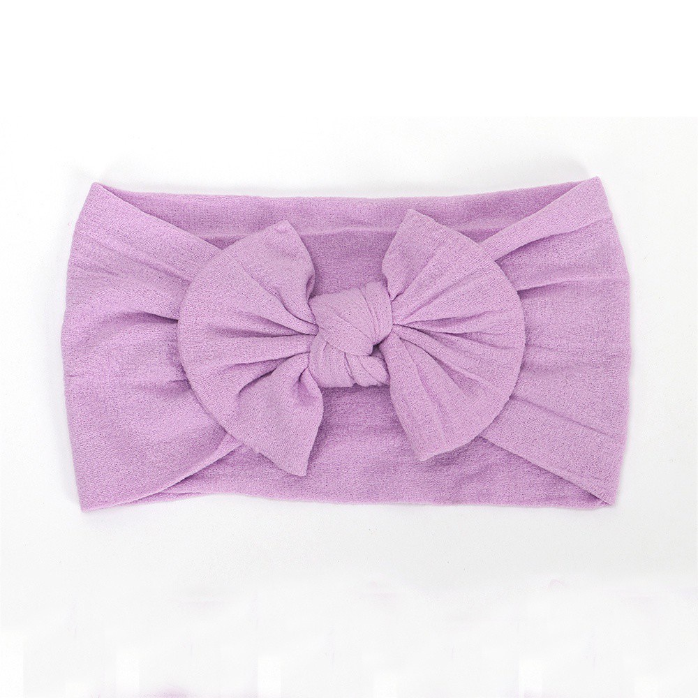 Băng Đô Cài Tóc Tai Thỏ Co Giãn Bằng Nylon Đính Nơ Dễ Thương Cho Bé Gái