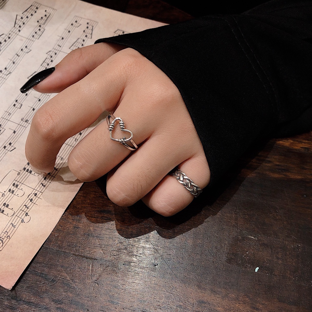 Nhẫn bạc S925_Nhẫn họa tiết đan chéo