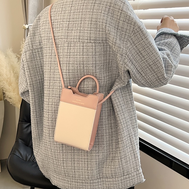 Túi Đeo Vai Hình Vuông Cỡ Nhỏ Màu Sắc Tương Phản Thời Trang Cho Nữ