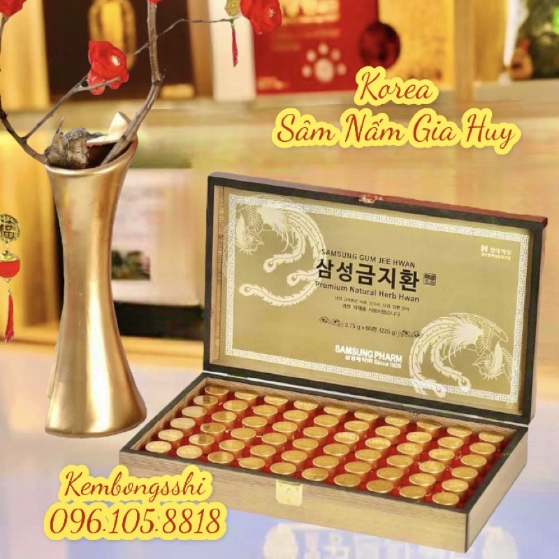 An Cung Ngưu Hoàng Hàn Quốc, Hộp Gỗ 60 Viên