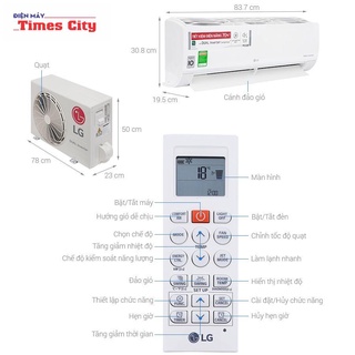 Điều hòa LG 1 chiều Inverter R32 V10ENW(IN/OUT)