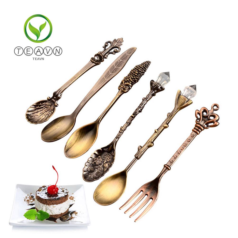 Bộ 6 Muỗng Nĩa Chạm Khắc Hoạ Tiết Cổ Điển