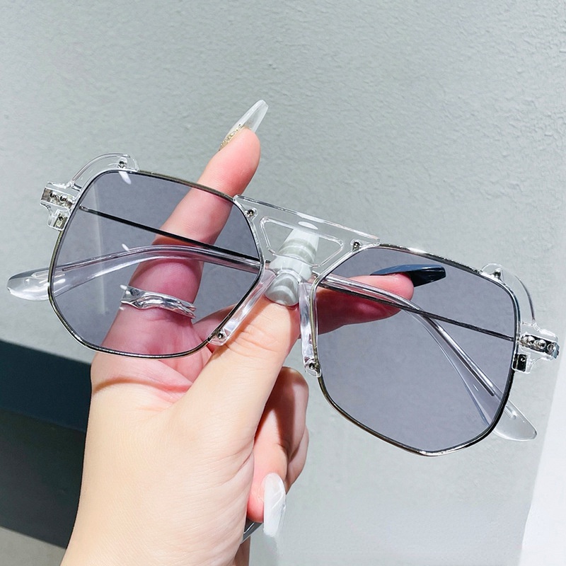 Kính Mát Tròng Đa Giác Chống Ánh Sáng Xanh Thời Trang Đường Phố Cho Nam Và Nữ