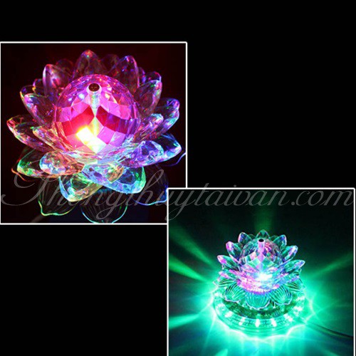 Đèn bàn thờ xoay hoa sen nhiều màu