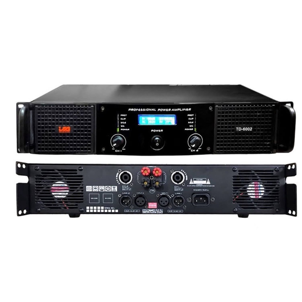Cục đẩy công suất JA TD 6002, 2 kênh stereo công xuất  1800w, hàng chuẩn hãng JA. hay chuẩn âm thanh.