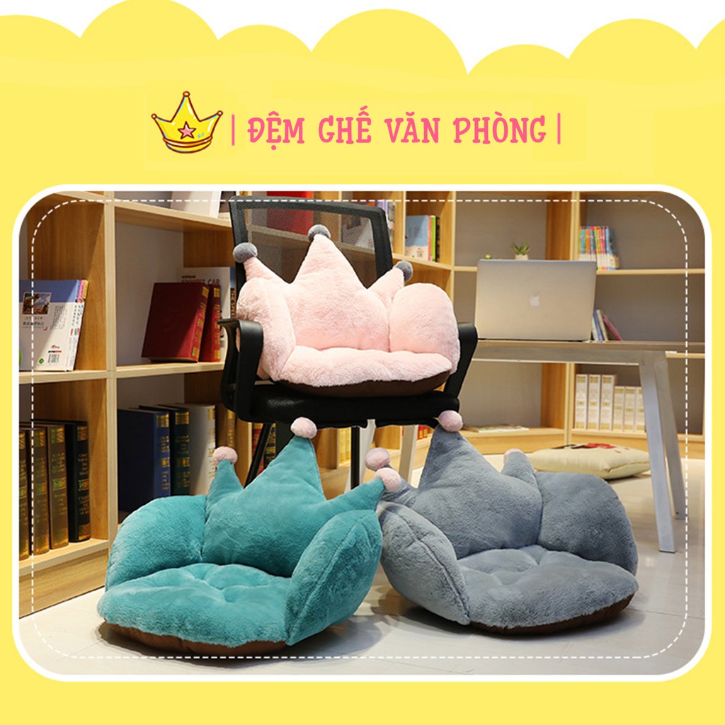 Ghế Đệm Văn Phòng Hình Vương Miệng | Ghế Đệm Lót Ghế Có Tựa Lưng Chống Trượt Ghế Đệm Chống Trượt