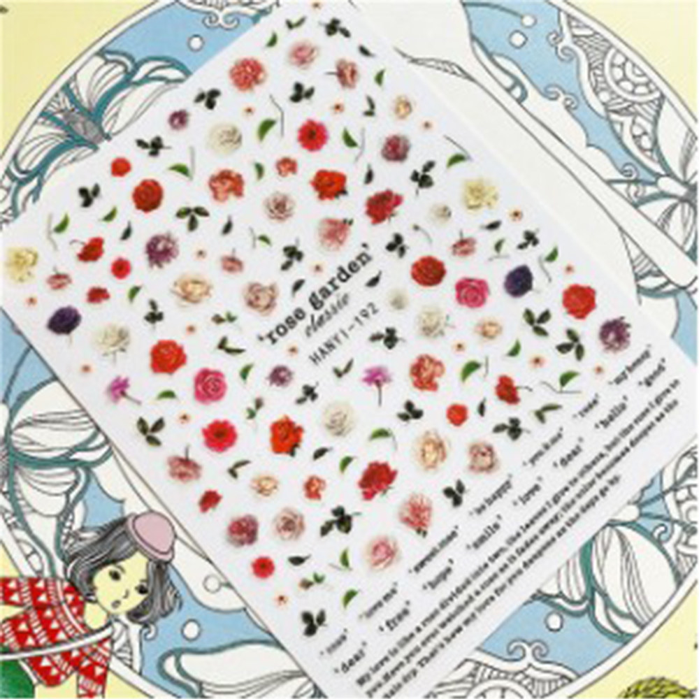 [Hàng mới về] Nhãn Dán Trang Trí Móng Tay Nghệ Thuật DIY Hình Rắn / Hoa Hồng 3D Siêu Mỏng Cho Nữ