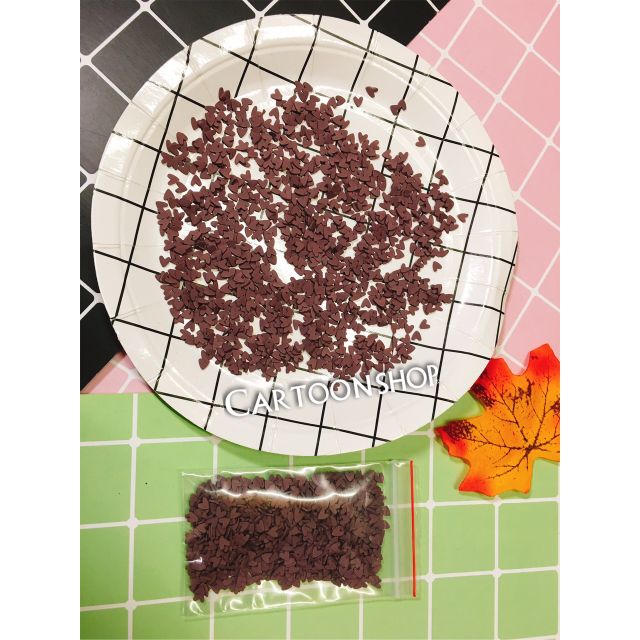 100g cốm trái tim socola trang trí slime giá 60k