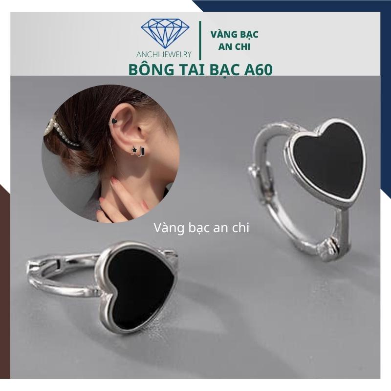 Khuyên tai nam nữ bạc tròn đính ngôi sao dài - bạc ý 925 cao cấp - Anchi jewelry , NHIỀU MẪU