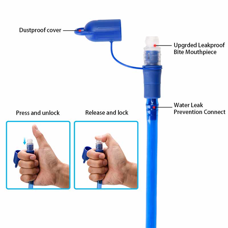 High Quality 1L 1.5L 2L 3L Bicycle Cycling Camping Hiking Outdoor Sports Mouth Water Bladder Bag Pack Backpack Bag Hydration Blue