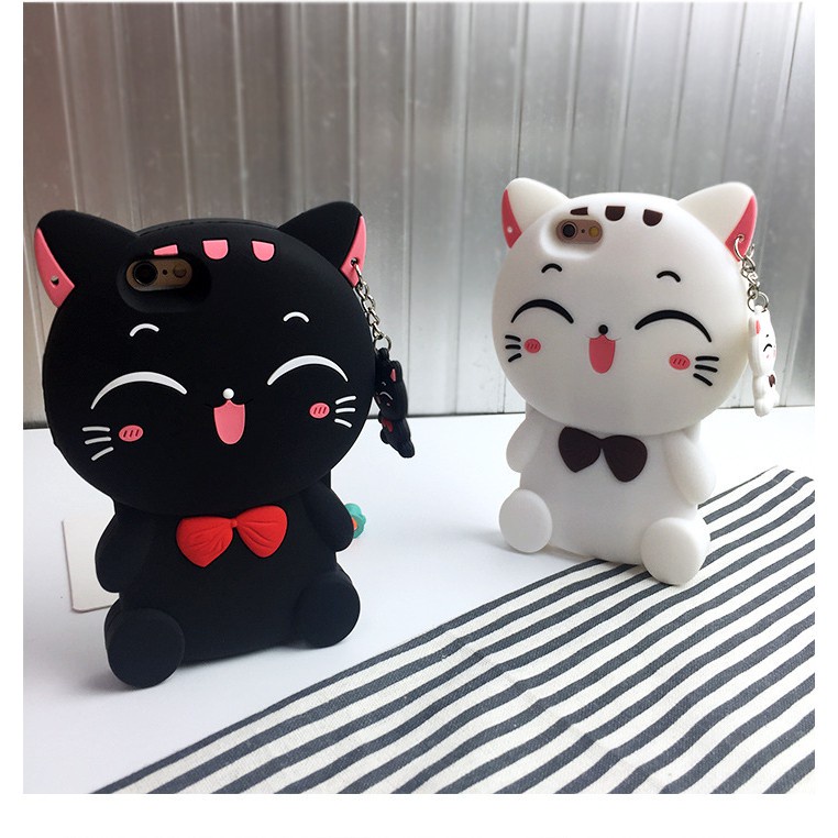 Ốp Điện Thoại Silicon Họa Tiết Mèo Hoạt Hình 3D Dễ Thương Cho Iphone 7 8 6 6s Plus SE2020 5 5S