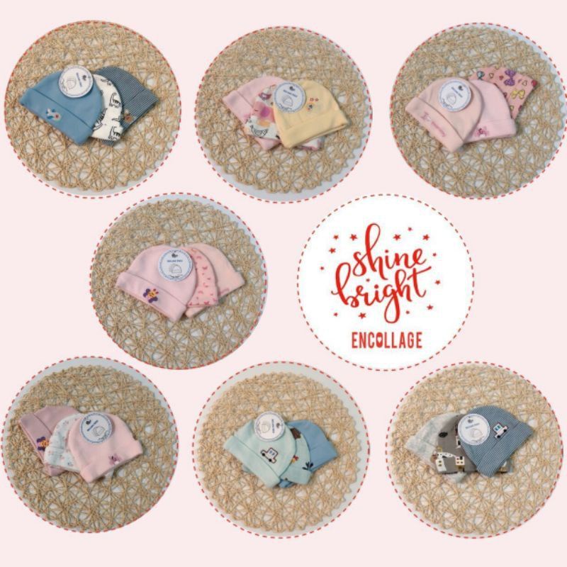 Set 3 Mũ Nỉ Cotton Cho Bé Sinh Sinh 0-15 Tháng / Có Bán Lẻ