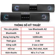 🚀Loa Bluetooth A-2 🚀Thiết Kế Sang Trọng Âm Thanh Siêu Trầm Siêu Đỉnh Extra Bass  bapr hành 6 tháng