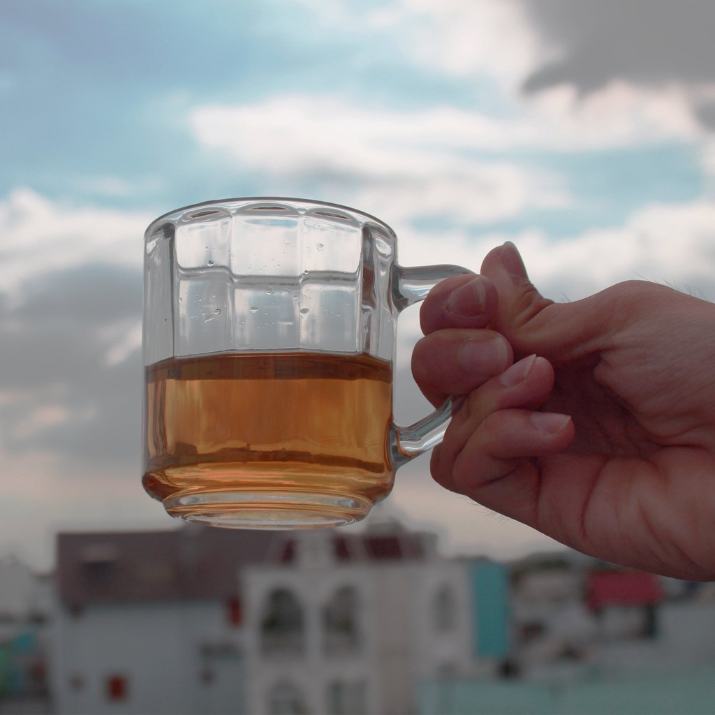 Ly thuỷ tinh vân sọc quai cầm chuyên dùng uống trà UNION UG345 | 295ml