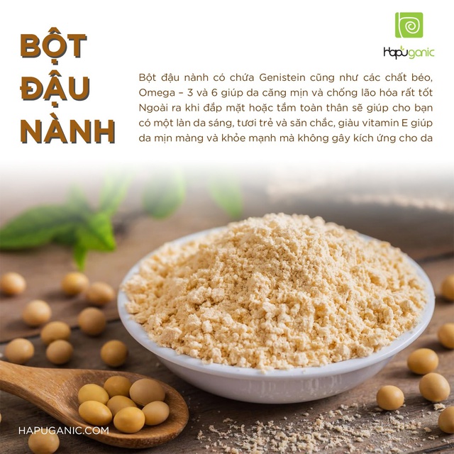 Bột Đậu Nành Nguyên Chất Hapu Organic trắng da, mờ thâm