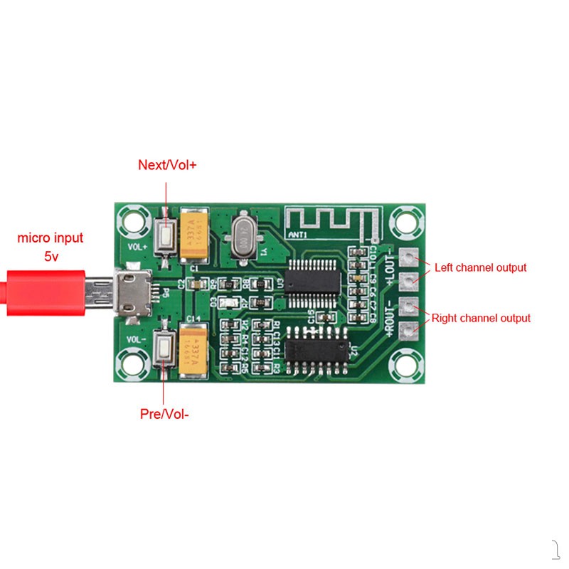 Mạch khuếch đại âm thanh PAM8403 tích hợp bluetooth XH-A151 khuếch đại công suất 2x3w