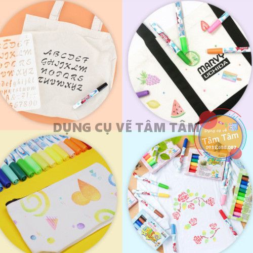 [ TÂM TÂM ]-Bộ Bút Vẽ Vải Không Phai Màu Marvy 560 bộ 6 cây và bộ 12 cây-