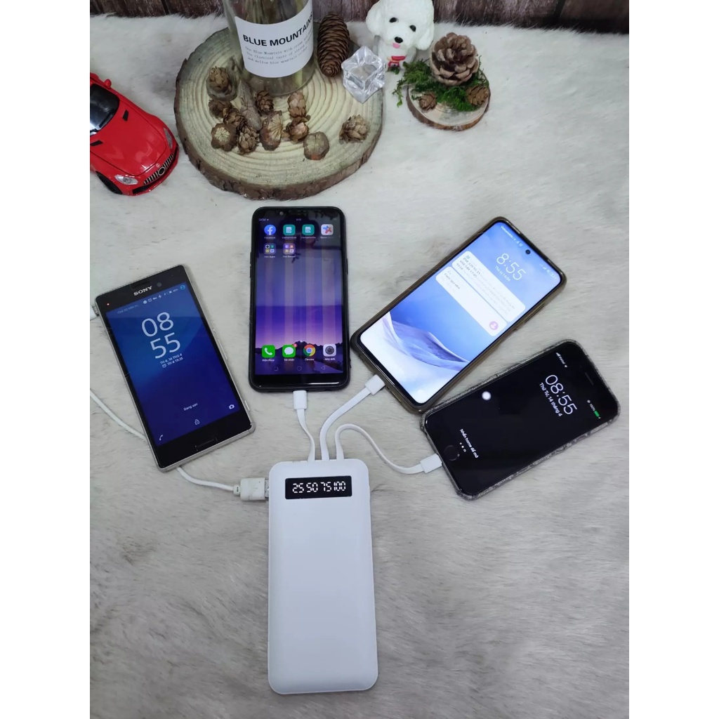 Sạc Dự Phòng 1000MAH Tích Hợp 3 Dây Sạc Cáp sạc/Micro/TypeC,Hỗ Trợ Sạc Nhanh-Bảo Hành 12 Tháng