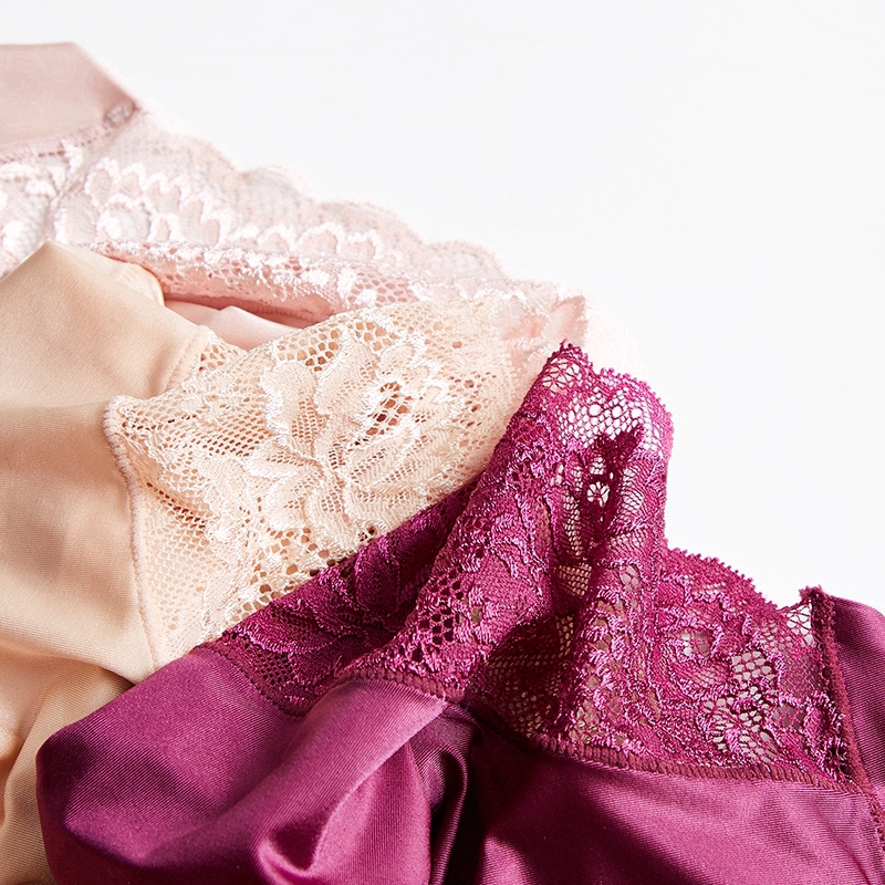 Sexy Lace Panties Women Ice Silk Seamless Mid Waist Briefs High Quality Comfortable Breathable Soft M-3XL | BigBuy360 - bigbuy360.vn