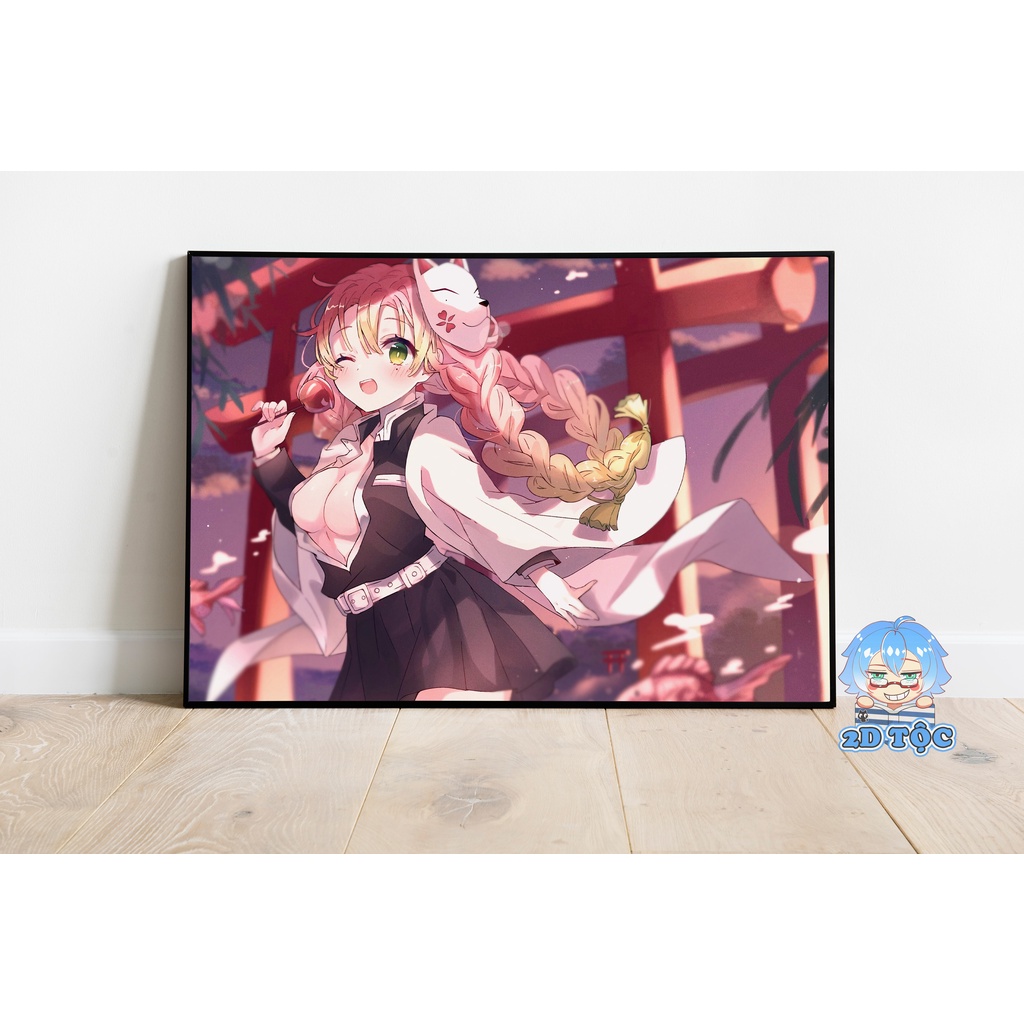 Tranh poster A3 Kanroji Mitsuri (12) Anime Manga Kimetsu No Yaiba chất liệu giấy cao cấp - 2D Tộc Shop
