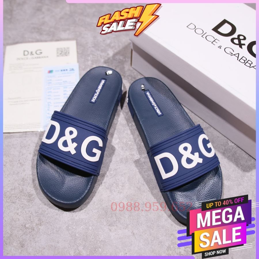Dép nam nữ quai ngang đế cao su chữ DG thời trang chống trơn trượt bao êm