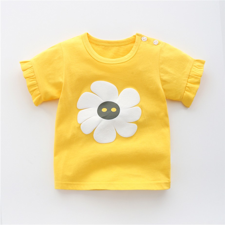 Áo Thun Tay Ngắn Chất Liệu Cotton Họa Tiết Hoạt Hình Thời Trang Mùa Hè Cho Bé Từ 1-5 Tuổi 2021