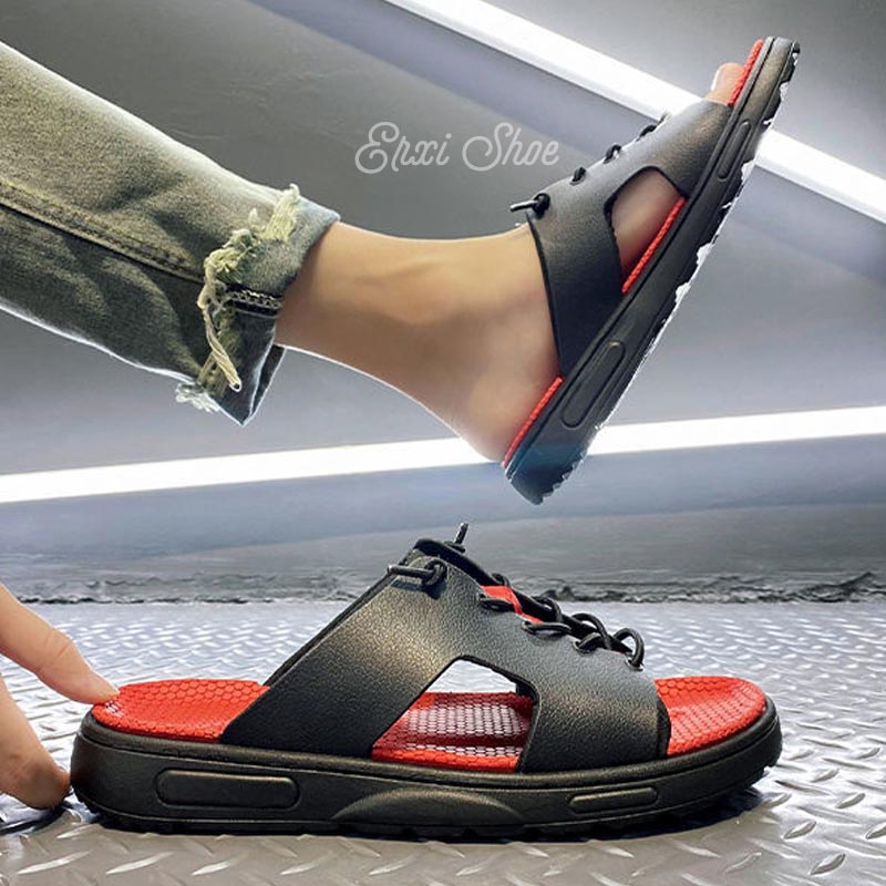Oeggeo shop Dép Quai Ngang Đế Bằng Kiểu Dáng Thể Thao Cho Nam