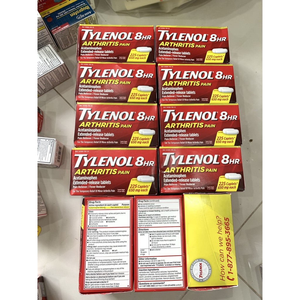 Tylenol 8HR loại 225v của Mỹ