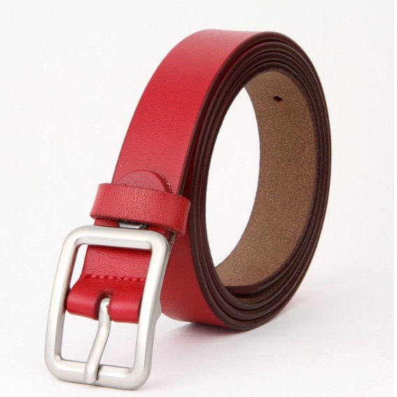 Dây lưng nữ, da thật, khóa vuông, bản nhỏ 2,3cm