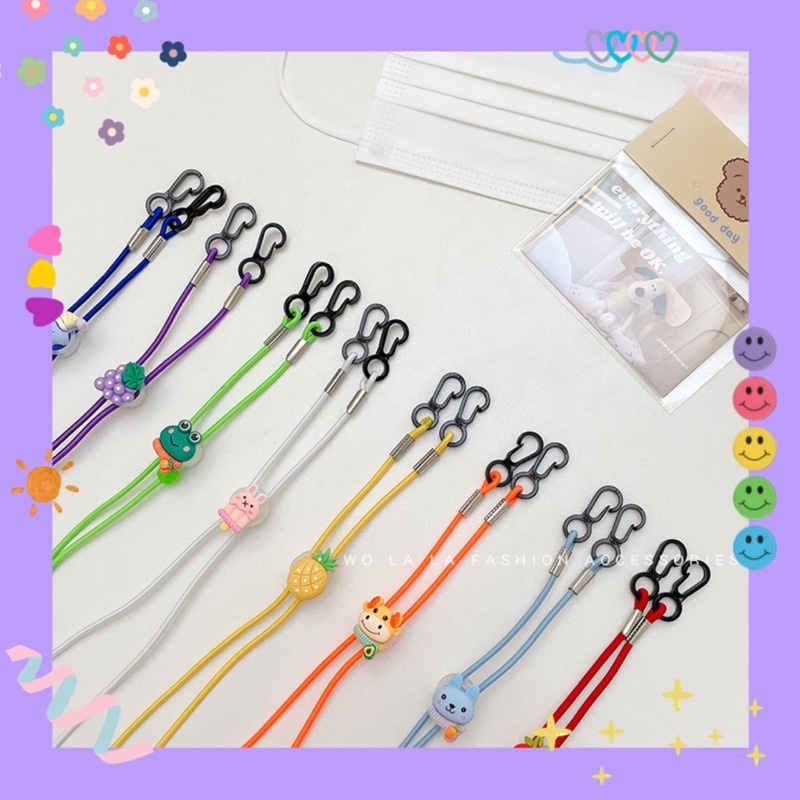 Dây đeo khẩu trang thun ✨ Charm điều chỉnh kích thước đáng yêu ✨