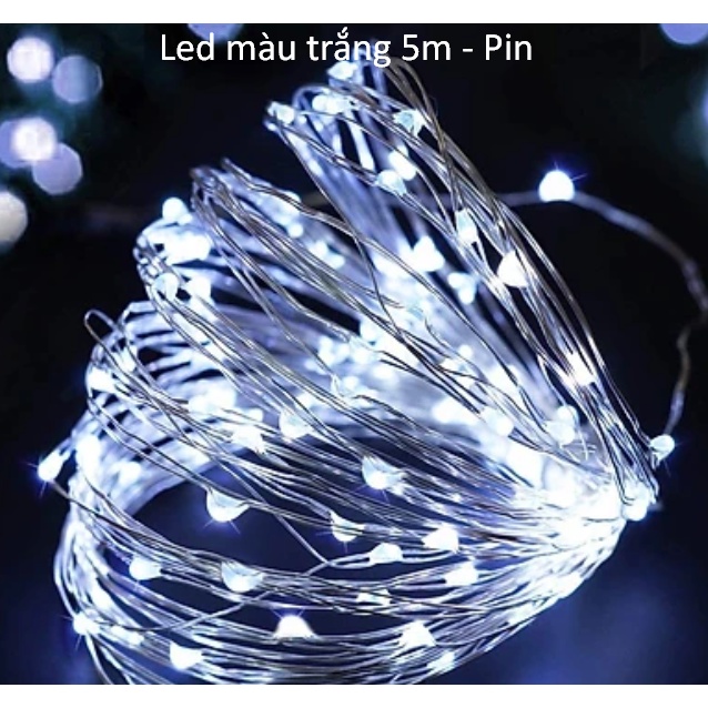 Dây Đèn Led Trang Trí Tiệc dài 3m, 5m, 7m Led Pin Led cắm điện Phụ kiện trang trí tiệc cưới phụ kiện trang trí sinh nhật