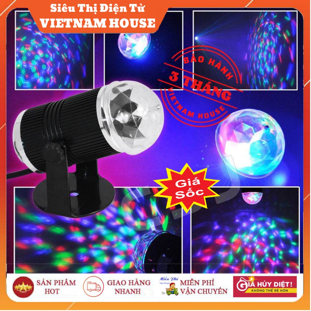 🔴Đang Sale ||  Đèn Led 7 Màu Hình Trụ Đổi Màu Theo Nhạc Chính Hãng - Đèn Led Trang Trí Sinh Nhật Vũ Trường Xoay.