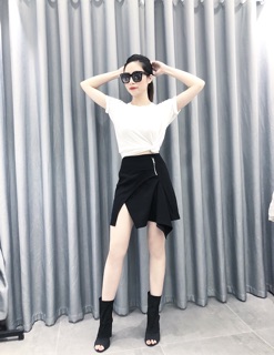 Chân váy bèo xẻ thiết kế