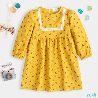 Váy Cho Bé Thiết Kế Ren Cổ Vuông Họa Tiết Qủa Thời Trang Bello Land