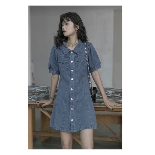 Váy jean cổ polo mẫu mới hottrend 2022-J02