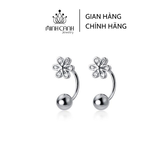 Khuyên Tai Bạc Hình Hoa Càng Cong Chốt Bi Tròn - Minh Canh Jewelry