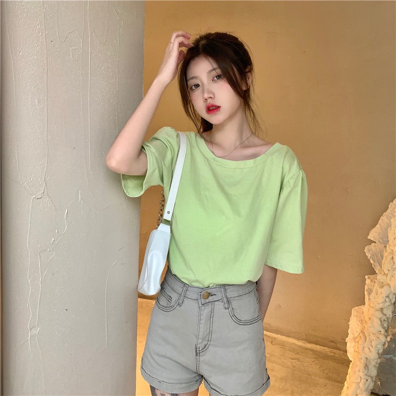 Áo phông hở lưng nơ Áo Thun Trắng Ngắn Tay Dáng Rộng Cột Nơ 3 Màu