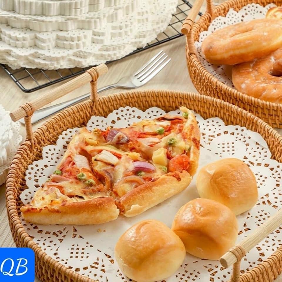 [Đục Hoa Văn] Giấy nến thấm dầu tròn hình hoa văn