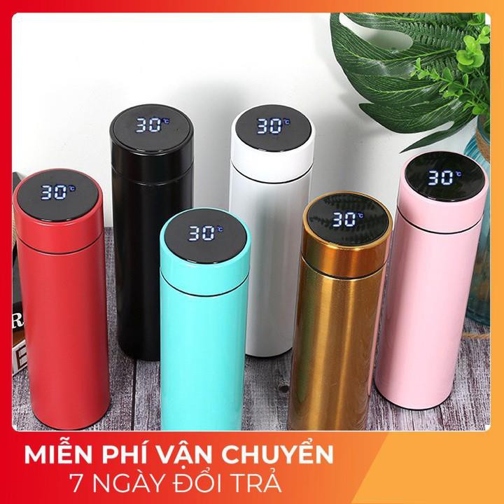 Bình giữ nhiệt 500ml có màn hình hiển thị nhiệt độ-giữ nước nóng,lạnh - pin năng lượng mặt trời